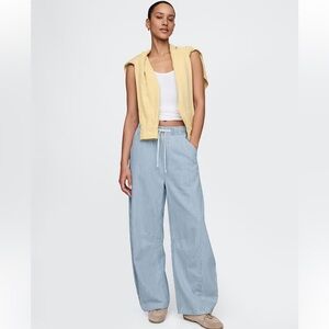 GAP Light Blue Striped Wide-Leg Pants